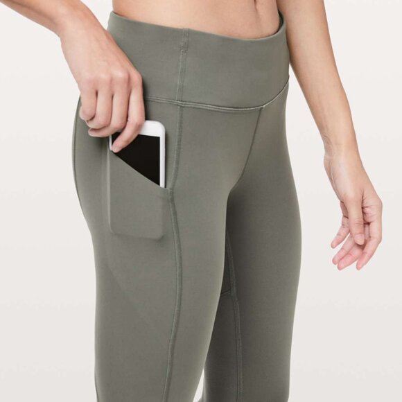 Lululemon Pace Rival 22" Crop Leggings, Grey Sage Green, Size 6 - Picture 2 of 10